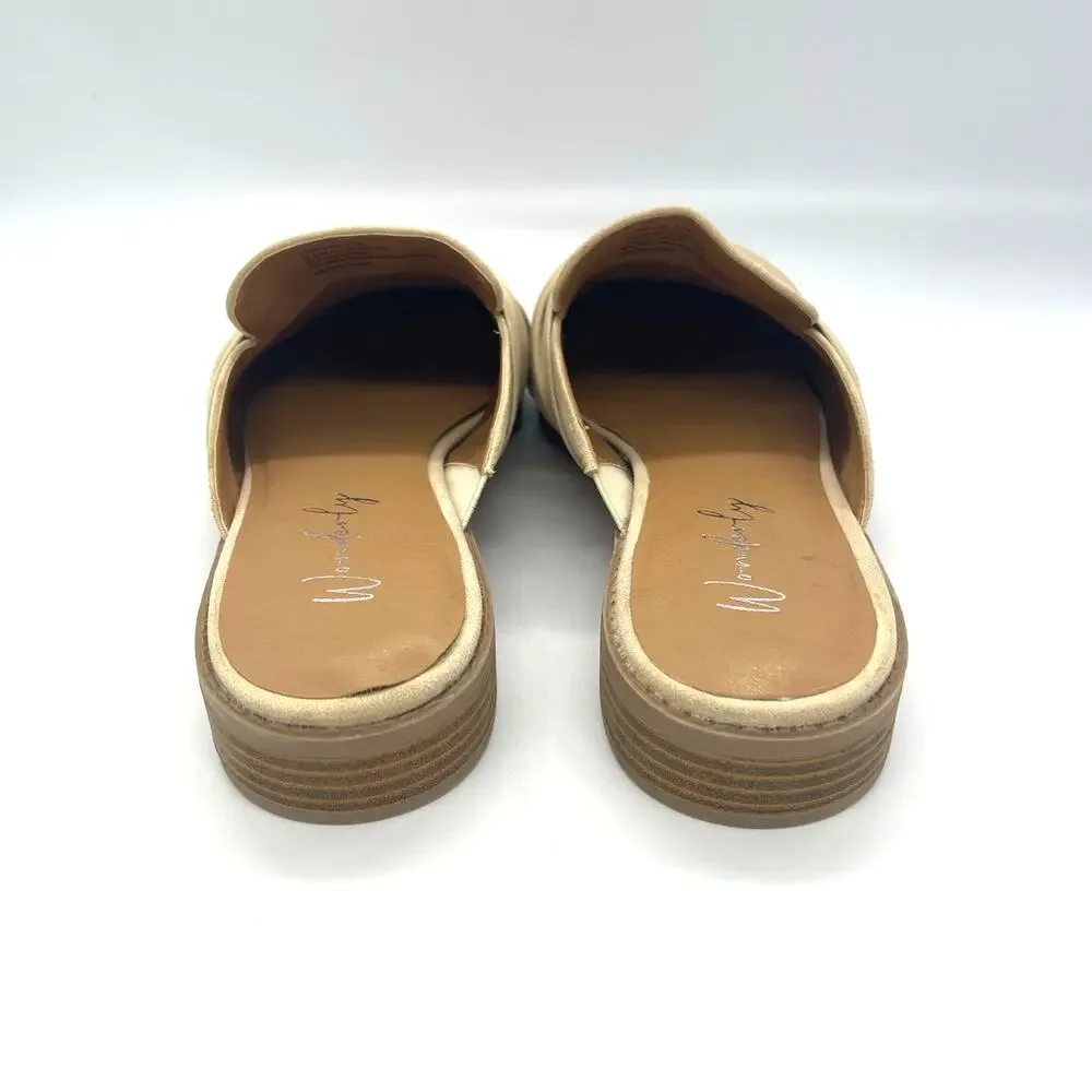 Wonderly Coraline Women's Beige Faux Suede Mules Size 8.5